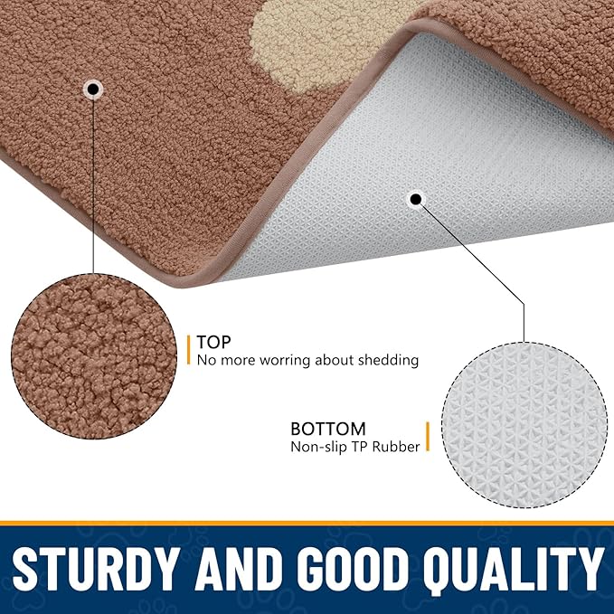 Smiry Dog Door Mat for Muddy Paws, Absorbs Moisture and Dirt, Low-Profile - Image 6