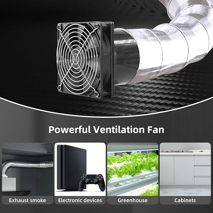 120mm 12V Axial Exhaust Duct Fan - Image 5