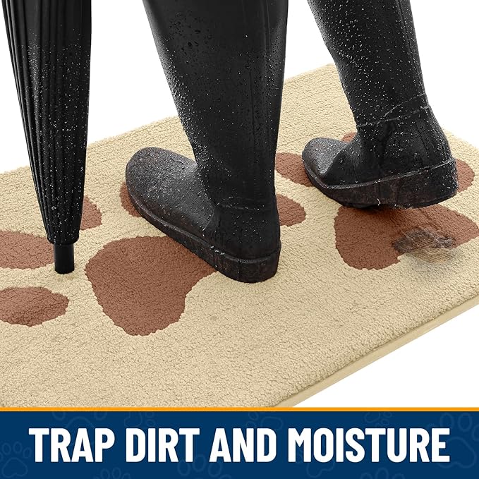 Smiry Dog Door Mat for Muddy Paws, Absorbs Moisture and Dirt, Low-Profile - Image 2