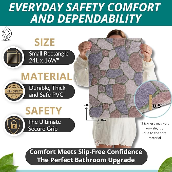 ENKOSI Loofah Non-Slip Shower and Bath Mat - Image 3
