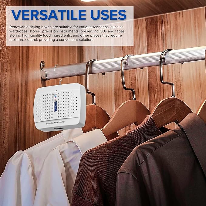 2 Pack Small Dehumidifier, Gun Safe Dehumidifiers, Damp Rid, Rechargeable - Image 2