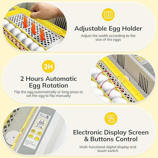 36-60 Egg Incubator with Automatic Egg Turning and Humidity Control, Chicken - Image 4