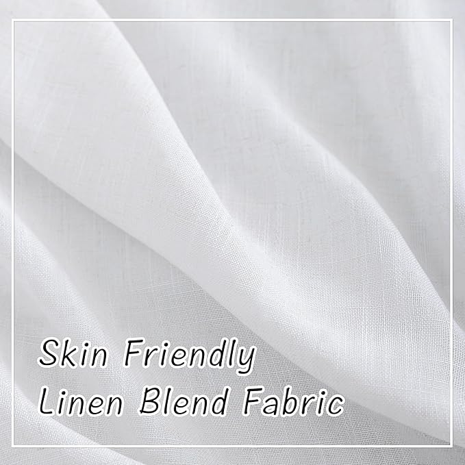 White Linen Back Tab Curtains 92 Inches Long 2 Panels - Image 5