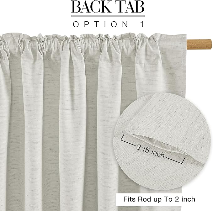 RYB HOME Ivory White 100% Blackout Curtains - Image 5