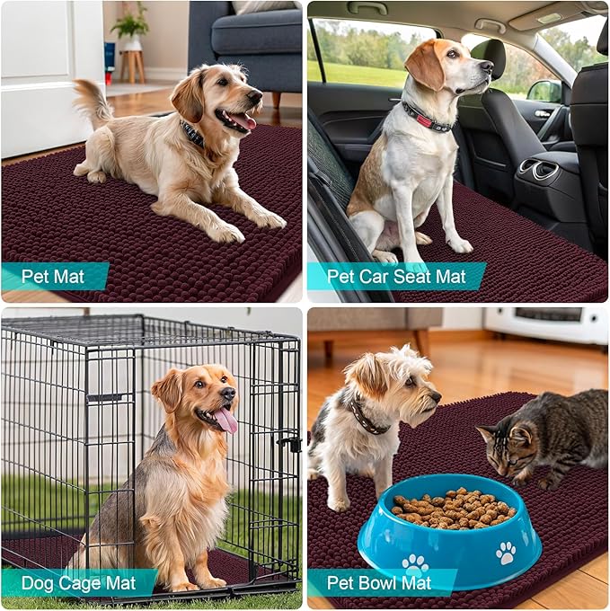 OLANLY Dog Door Mat for Muddy Paws 70x32, Absorbs Moisture and Dirt, Absorbent - Image 7