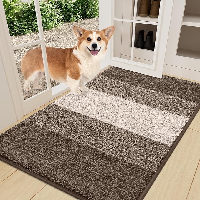 Smiry Dog Door Mat for Muddy Paws, Absorbs Moisture and Dirt, Low-Profile by Smiry