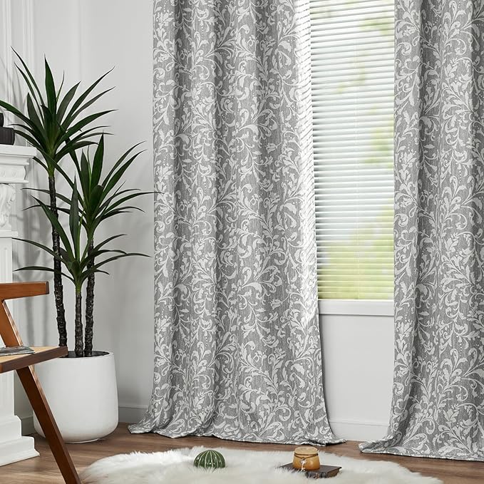 Vangao Grey 100% Blackout Curtains 96 Inches Long - Image 2