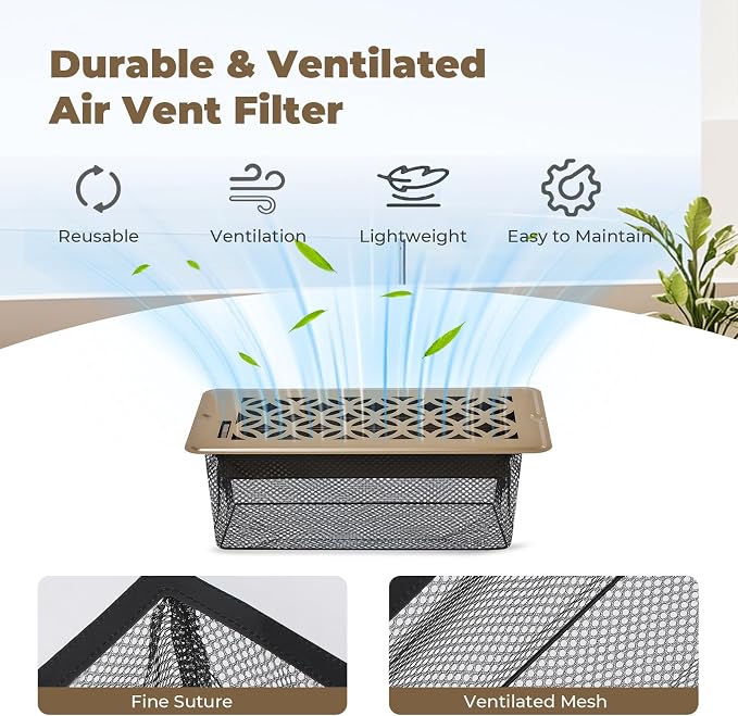Floor Vent Screen Net for 4x12'' Floor Register, Vent Mesh for Trapping Debris - Image 2