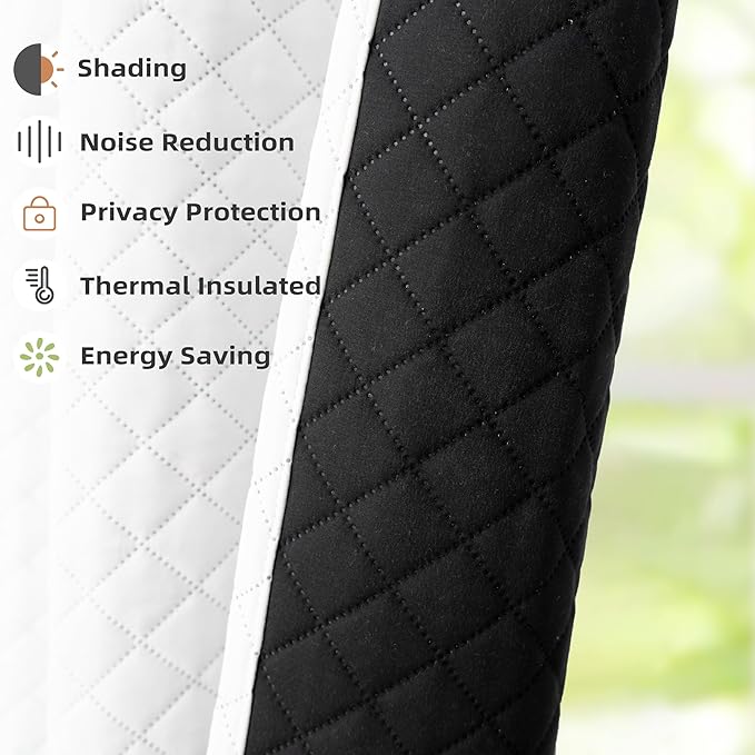 DriftAway Soundproof Thermal Insulated Quilted Curtain Liners - Image 2