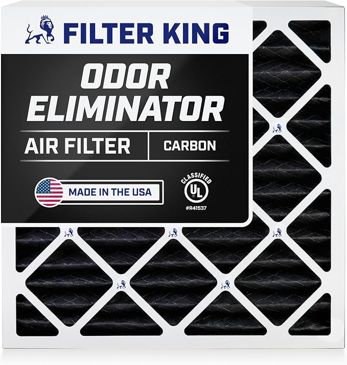 Filter King 11.5x11.5x1 Air Filter | 4-PACK | Carbon MERV 8 HVAC Pleated A/C by FilterKing