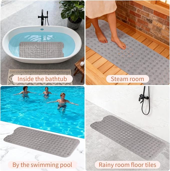 Anti-Slip Bathtub Shower mat, 39.3×15.7 inch（Approximately 100 × 40cm） Soft - Image 6
