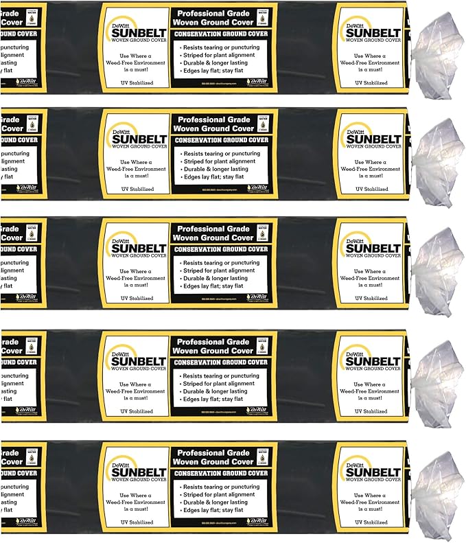 Dewitt 5-Pack Sunbelt Weed Barrier Fabric 3.2 oz, 3 x 300 Feet – Heavy-Duty - Image 6