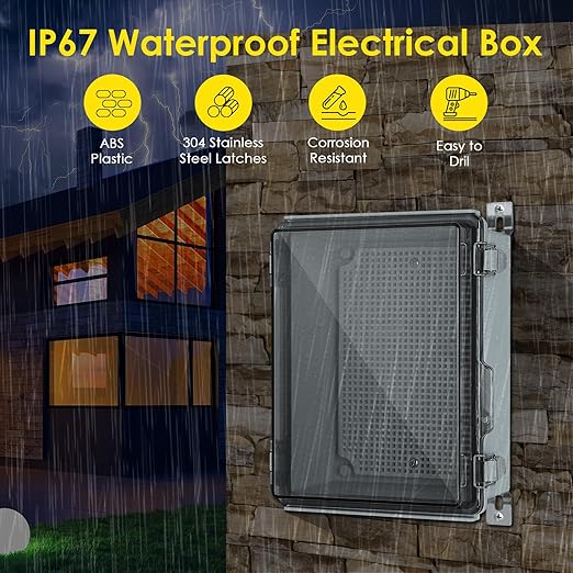 Waterproof Electrical Junction Box Outdoor, IP67 ABS Plastic Weatherproof - Image 2