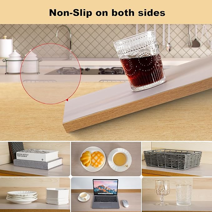 Shelf Liner, 14 Inches x 20 FEET Non-Slip Kitchen Cabinet Liner, Washable - Image 4