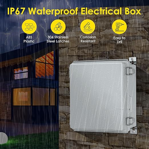 Waterproof Electrical Junction Box, IP67 Plastic Weatherproof Electrical - Image 2