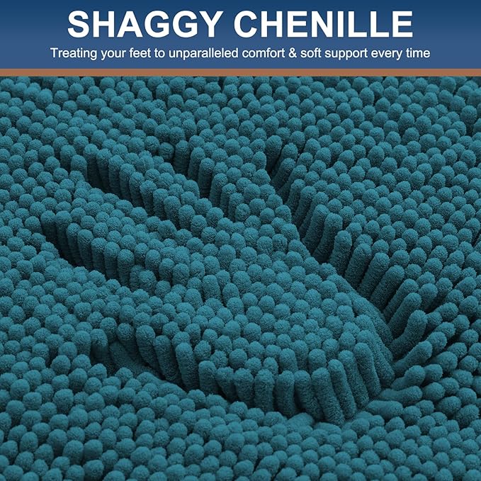 Smiry Luxury Chenille Bathroom Rugs 24x16, Extra Soft and Absorbent Shaggy Bath - Image 3