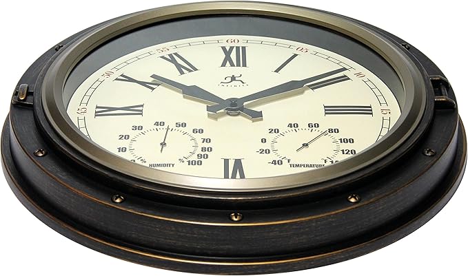 Infinity Instruments Forecaster Indoor/Outdoor Wall Clock, Thermometer - Image 2