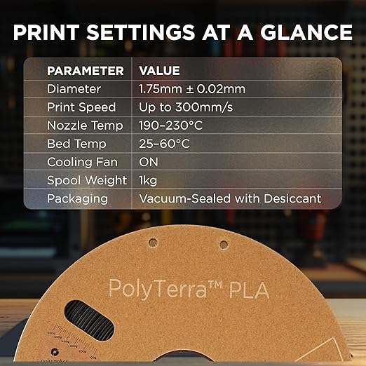 Polymaker Draft PLA 1.75mm 3D Printer Filament, Neatly Wound Cardboard Spool - Image 6