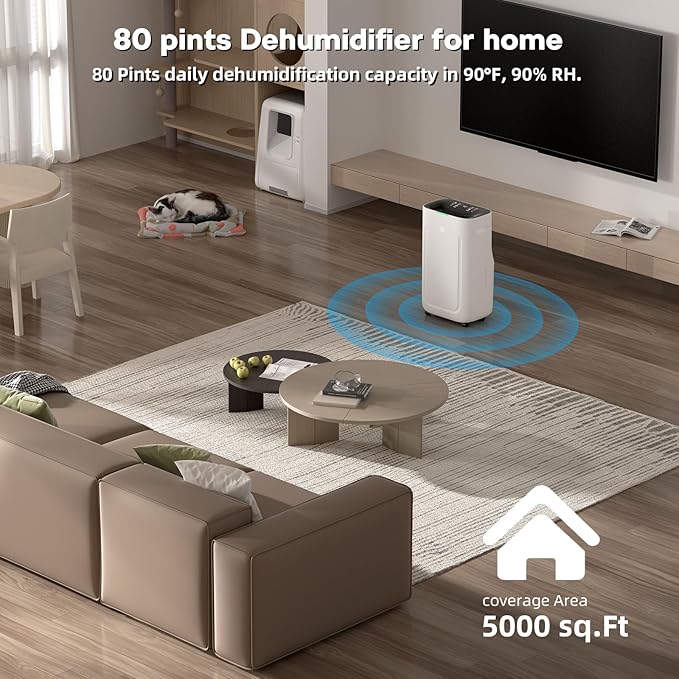 2025Upgraded 5000 Sq.Ft 80 Pint Dehumidifier - Image 9