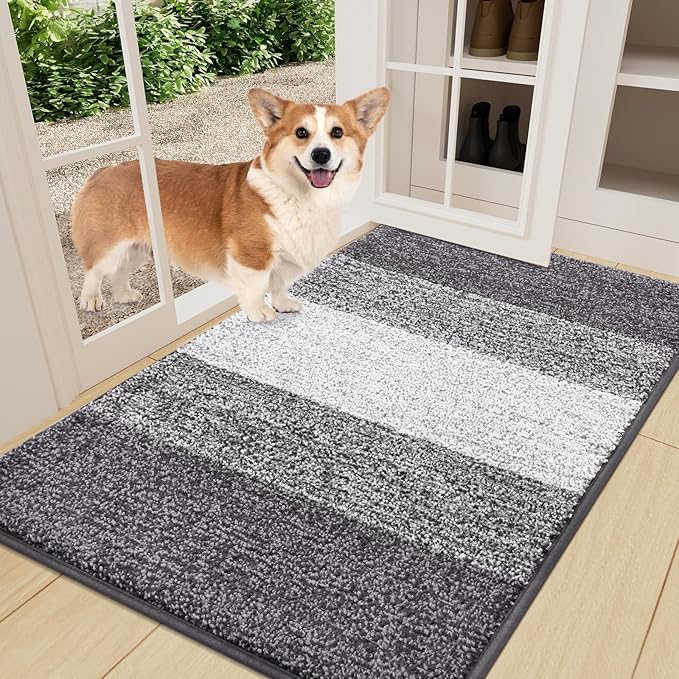 Smiry Dog Door Mat for Muddy Paws, Absorbs Moisture and Dirt, Low-Profile by Smiry