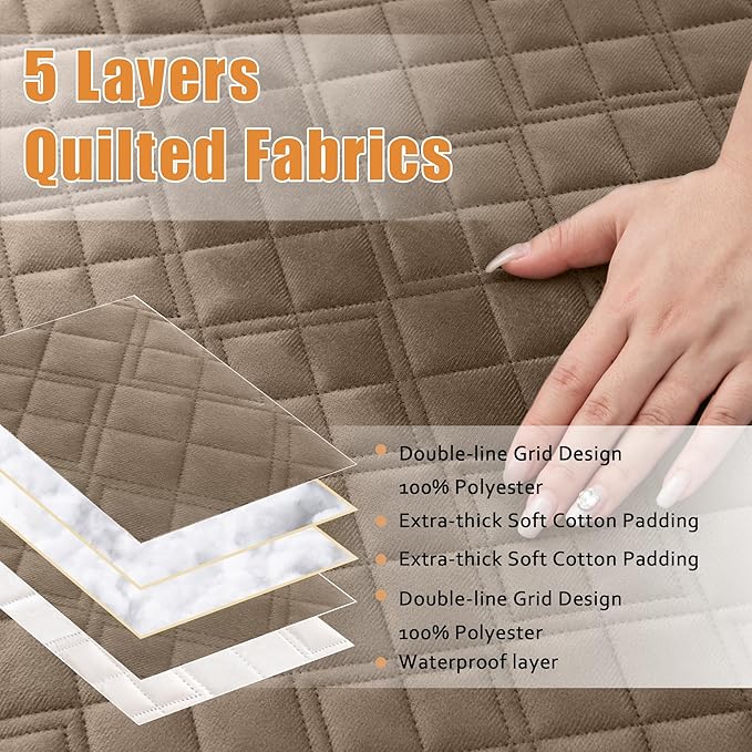 Arfntevss Waterproof Sectional Couch Covers L Shape Washable Velvet Sofa Cover - Image 3