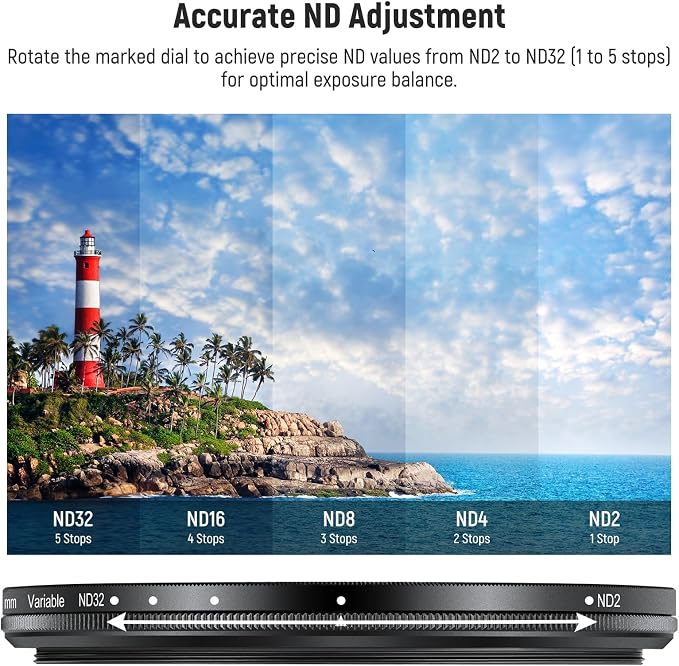 NEEWER 72mm ND2-32 Variable ND Filter - Image 3