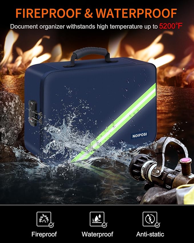 Noiposi Important Document Organizer, Waterproof and Fireproof Document Box - Image 2
