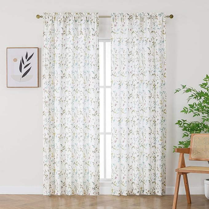 Chyhomenyc Light Filtering 90 Inch Window Curtains by Chyhomenyc
