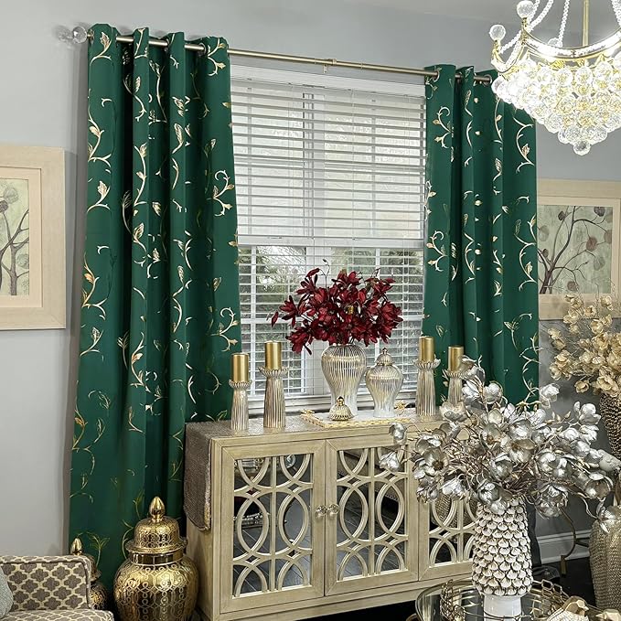 BUHUA Gold Blackout Curtains 63 Inches Length - Image 2