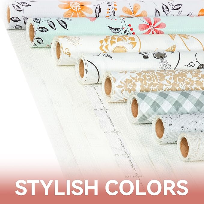 RAY STAR Shelf Liner, 18 Inch x 8 Feet Non Adhesive Daisy Floral Printed - Image 9