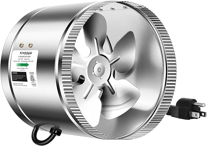 VIVOSUN 8 Inch Inline Duct Fan 420 CFM, HVAC Exhaust Ventilation Fan by VIVOSUN