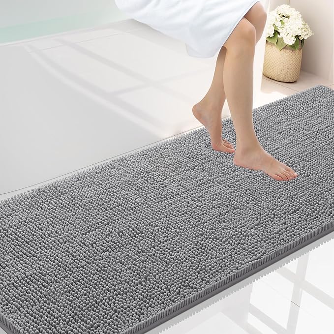 Smiry Luxury Chenille Bathroom Rugs 70x24, Extra Soft and Absorbent Shaggy Bath by Smiry