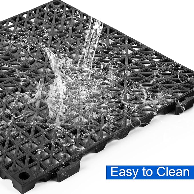 MYFAMIREA Modular Interlocking Cushion 12 Pack 11.8" x 11.8" Rubber Floor Tiles - Image 5