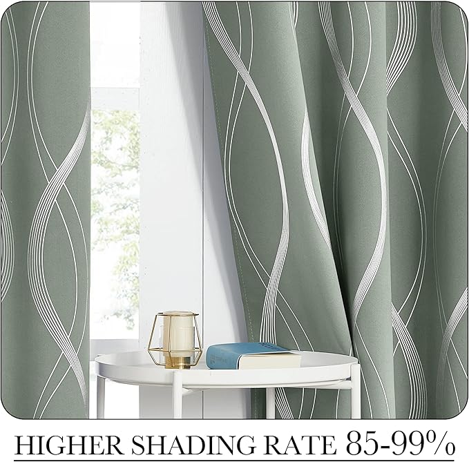 NICETOWN Greyish Green Curtain Panels - Image 4