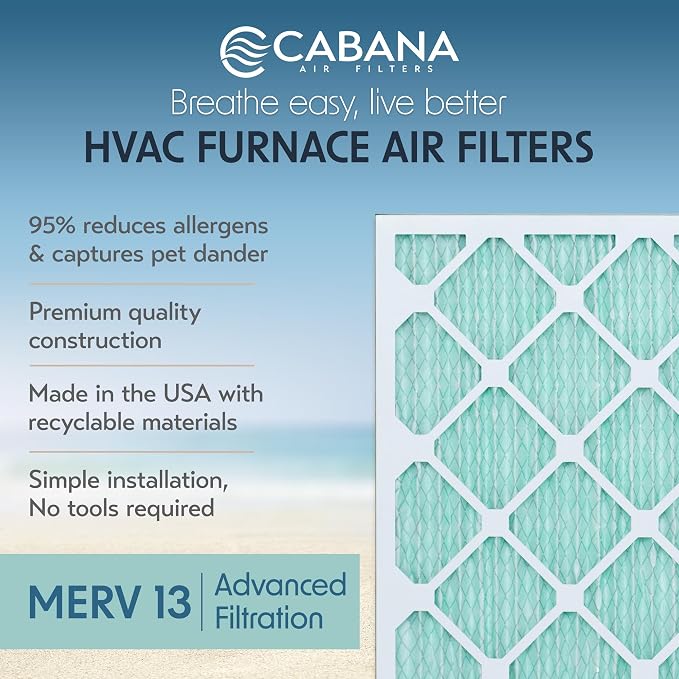 Cabana Filters 6-Pack 16x24x1 MERV 13 AC Furnace Air Filter - Image 2