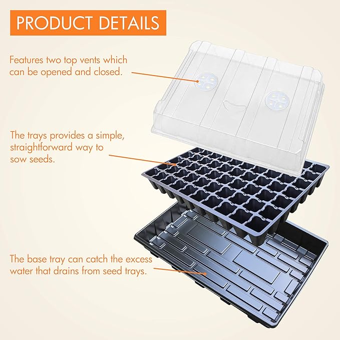 Gardzen Seed Starter Tray, 5 Pack Smiling Face Plant Germination Trays - Image 2