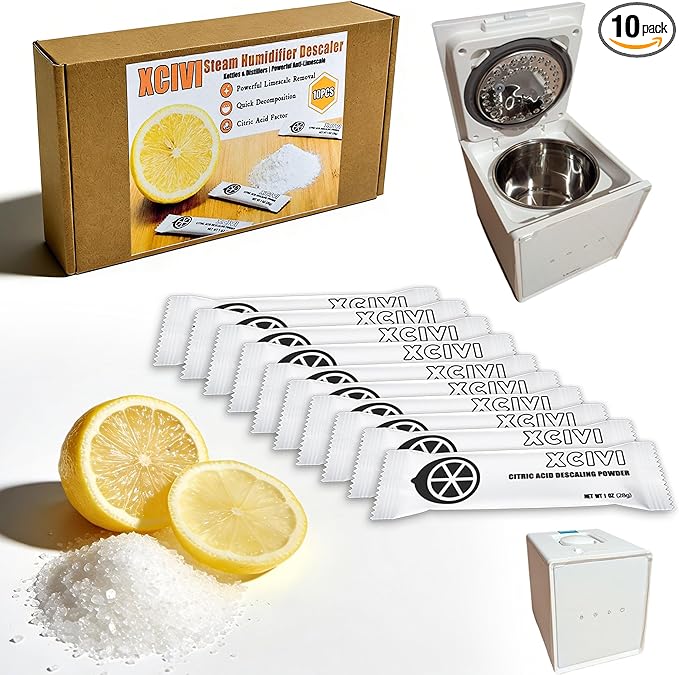 xcivi 10 Pack Descaling Powder for Livatro Stainless Steel Warm Mist Humidifier by xcivi