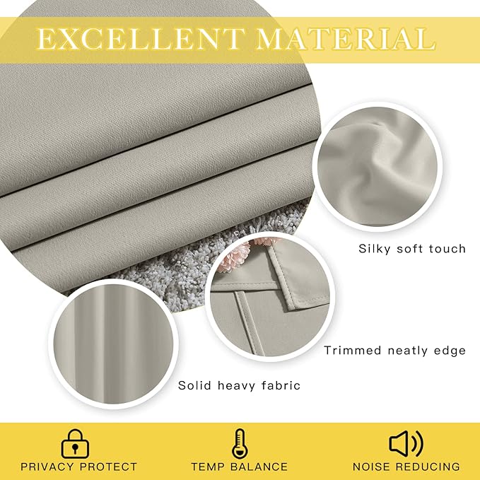 NICETOWN Sliding Door Window Treatment Blackout Patio Door Curtain Panels - Image 3
