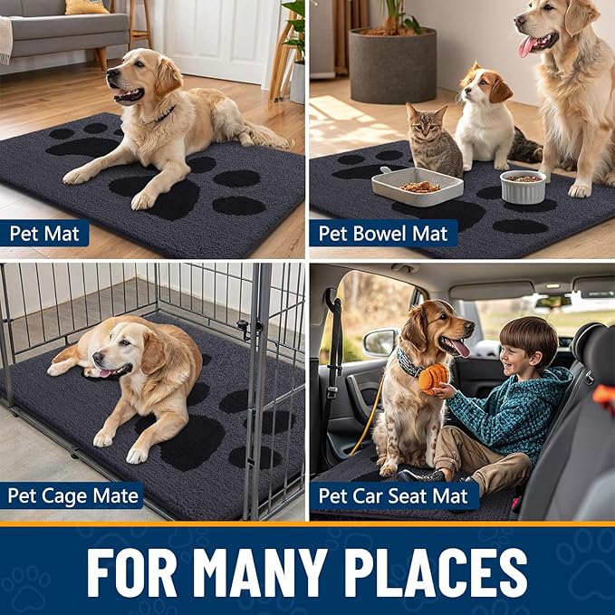 Smiry Dog Door Mat for Muddy Paws, Absorbs Moisture and Dirt, Low-Profile - Image 7