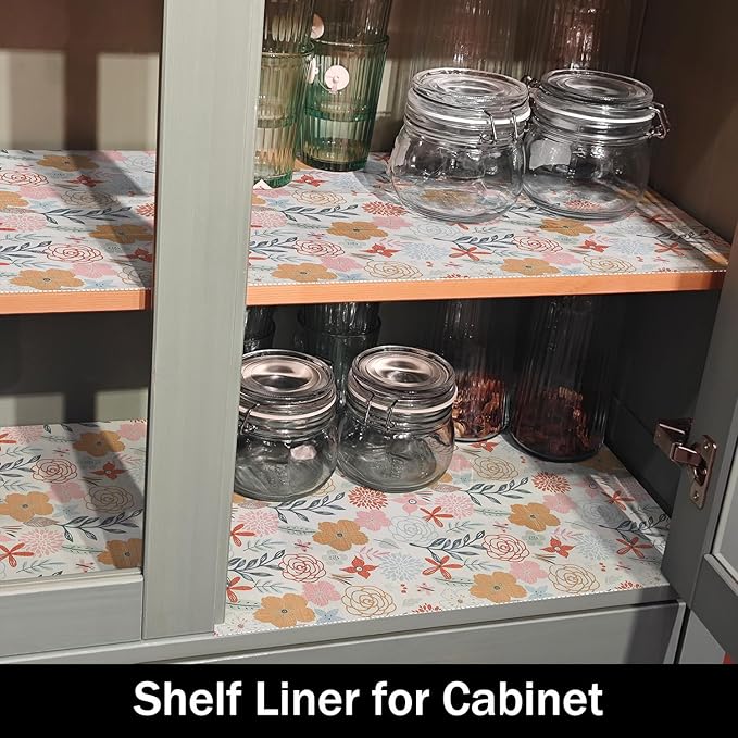 Simple Non-Slip Shelf Liner, Non-Adhesive and Strong Non-Slip Floral Shelf - Image 7