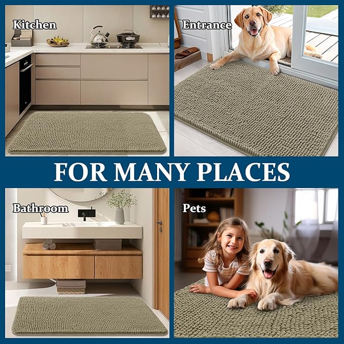 OLANLY Dog Door Mat for Muddy Paws 47x32, Absorbs Moisture and Dirt, Absorbent - Image 8