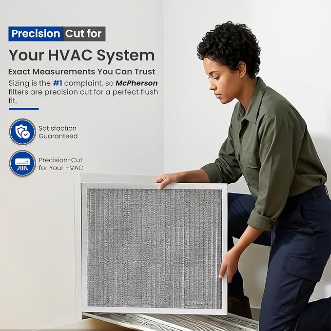 McPherson Reusable Air Filter 25x20x1 | Washable MERV 8 | Made in USA Metal - Image 3