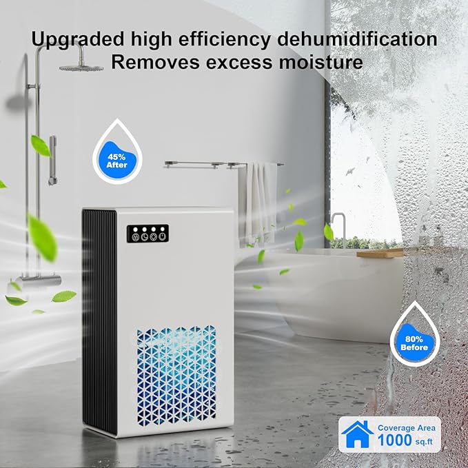 Dehumidifiers for Home, 99oz Water Tank Dehumidifier for Bedroom Basement - Image 3