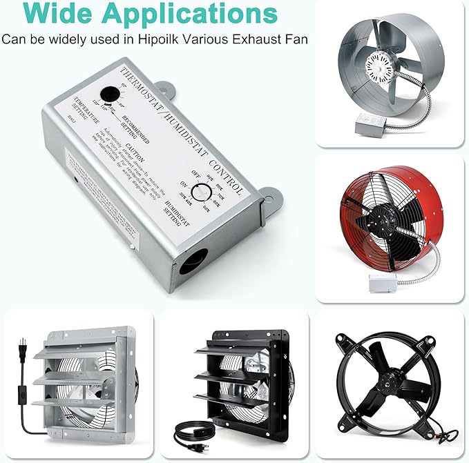 Attic Fan Thermostat and Humidistat, Adjustable Temperature and Humidity - Image 5