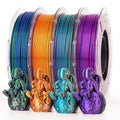 AMOLEN Silk PLA Filament 1.75mm, Triple Colors 3D Printer Filament Bundle by AMOLEN