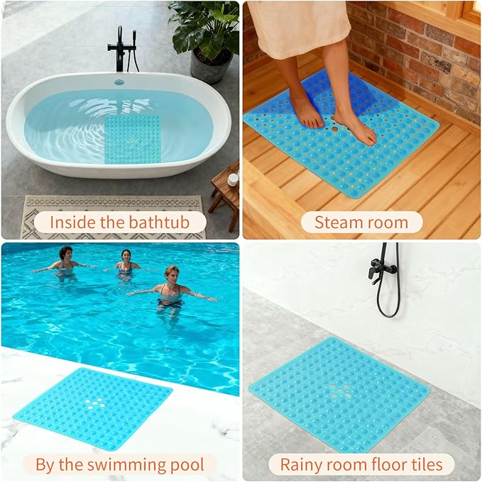 Anti-Slip Bathtub Shower mat, 20.8×20.8（Approximately 53×53cm） inch Soft - Image 7