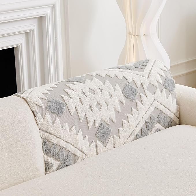 Boho Plush Couch Covers for Sofa Washable, Fuzzy Soft Couch Cover for Sectional - Image 4