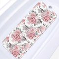 Pink Flower Leaves Bath Mat Non Slip, Floral Rose Spring 40 X 16 Inch Extra by Britown