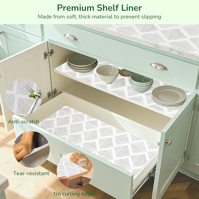 Shelf and Drawer Liners for Kitchen Cabinets Non-Adhesive 12" x20FT, Non-Slip - Image 5