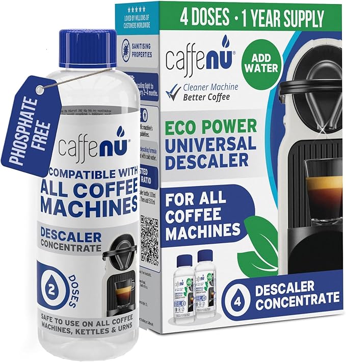 Universal Coffee Machine Descaling Solution. Coffee Machine Descaler Liquid 4 by Caffenu